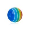 Image de Perles en Résine Rond Multicolore Rayées 8mm Dia, Taille de Trou: 1.5mm, 100 Pcs