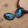Immagine di Resina Cammeo Cabochon per Abbellimento Ovale Lago Blu Pavone 39mm x 29mm, 5 Pz