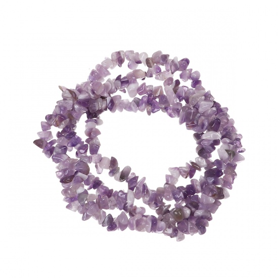 Immagine di Ametista ( Naturale) Perle di Chip Irregolare Viola Chiaro Circa 11mm x 6mm - 6mm x4mm, Foro: Circa 0.6mm, lunghezza: 92cm, 1 Filo