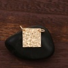 Picture of Zinc Based Alloy Hammered Connectors Square Gold Plated W/ Open Loop 21mm x 17mm, 5 PCs