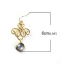 Picture of Brass Earrings Gold Plated Drop Filigree Faceted 60mm(2 3/8") x 30mm(1 1/8"), Post/ Wire Size: (20 gauge), 1 Pair                                                                                                                                             