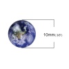 Imagen de Vidrio Dome Seals Cabochon Ronda Flatback Azul Universo Planeta 10mm Dia, 30 Unidades