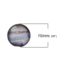 ガラス ドームシール カボション 円形 フラット ランダムな色 宇宙 惑星 10mm直径、 30 個 の画像
