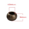 Picture of Zinc Based Alloy European Style Large Hole Charm Beads Round Antique Bronze About 9mm Dia, Hole: Approx 4.5mm, 50 PCs