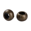 Image de Perles à Gros Trou au Style Européen en Alliage de Zinc Rond Bronze Antique Env. 9mm Dia, Tailles de Trous: 4.5mm, 50 Pcs
