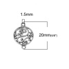 Immagine di Lega di Zinco Connettore Accessori Tondo Argento Antico Intagliato Disegno 20mm x 14mm, 100 Pz