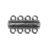 Immagine di Lega di Zinco Chiusura Magnetica Rettangolo Argento Antico Striscia Scolpito 30mm x 17mm, 2 Pz