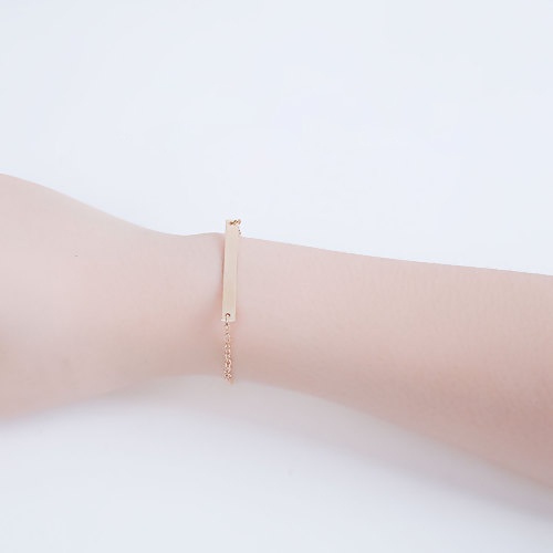 Picture of Balance Bar Bracelets Gold Plated Rectangle 17cm(6 6/8") long, 1 Piece