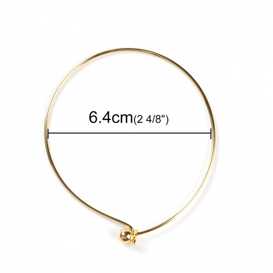 Picture of Brass Expandable Bangles Bracelets Round Single Bar Gold Plated 22cm(8 5/8") long, 2 PCs                                                                                                                                                                      