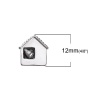 Immagine di Lega di Zinco ( non poroso ) Patch decorativa Casa Argento Antico Cuore 12mm x 11mm , 10 Pz