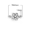 Immagine di Lega di Zinco Charms Accessori Fiore Margherita Argento Antico 15mm x 9mm, 200 Pz