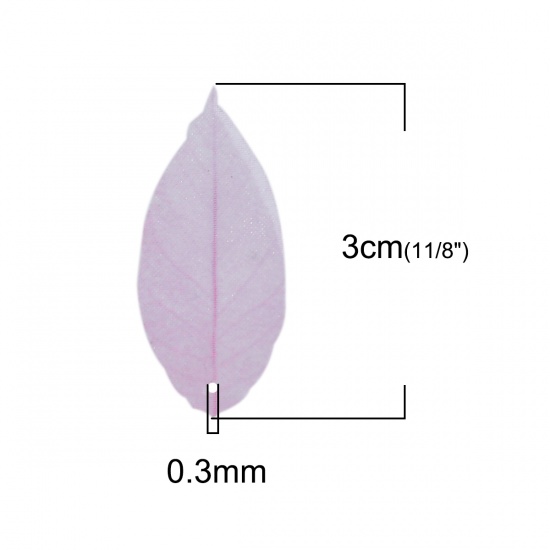Picture of Organza Leaf Leaves Pale Lilac 30mm(1 1/8") x 13mm( 4/8"), 5 PCs