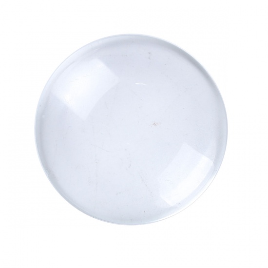 Изображение Стеклянные Газоплотный Кабошон Круглые, Прозрачный 40мм диаметр, 10 ШТ
