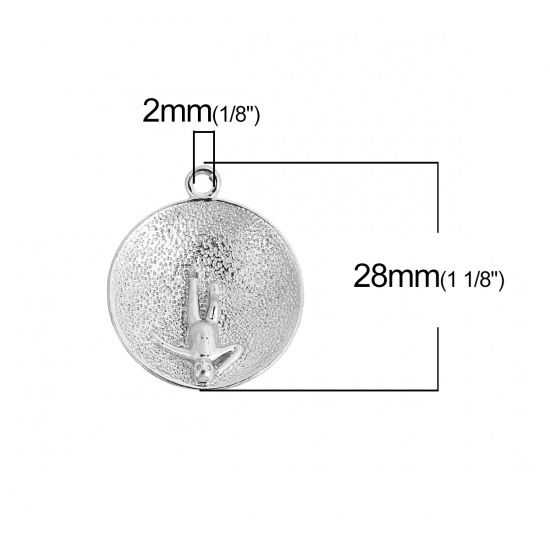 Picture of Brass Lilliput Soak In The Bathtub Charms Silver Tone Person 28mm(1 1/8") x 24mm(1"), 2 PCs                                                                                                                                                                   