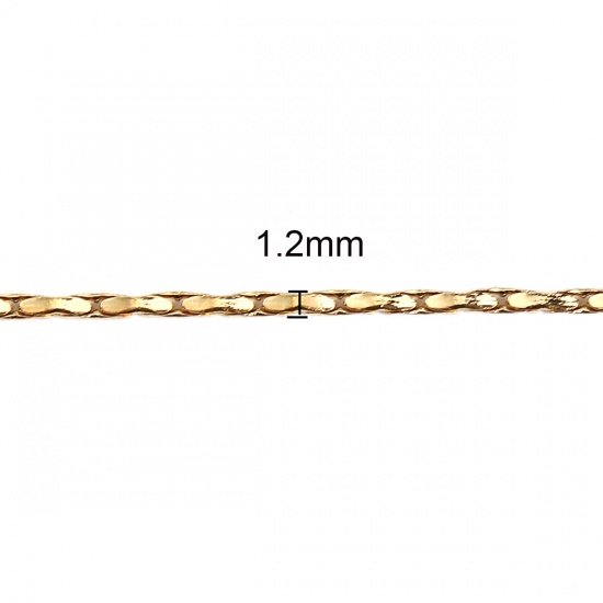 Bild von 1 Strang Vakuumbeschichtung 304 Edelstahl Crimp-Kette Halskette Vergoldet 51cm lang, Kettengröße: 1.2mm