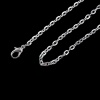 Picture of 304 Stainless Steel Link Cable Chain Necklace Silver Tone 50cm(19 5/8") long, Chain Size: 2x1.4mm( 1/8" x1.4mm), 1 Piece