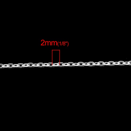 Bild von 304 Edelstahl Gliederkette Kette Halskette Silberfarbe 50cm lang, Kettengröße: 2x1.4mm, 1 Strang