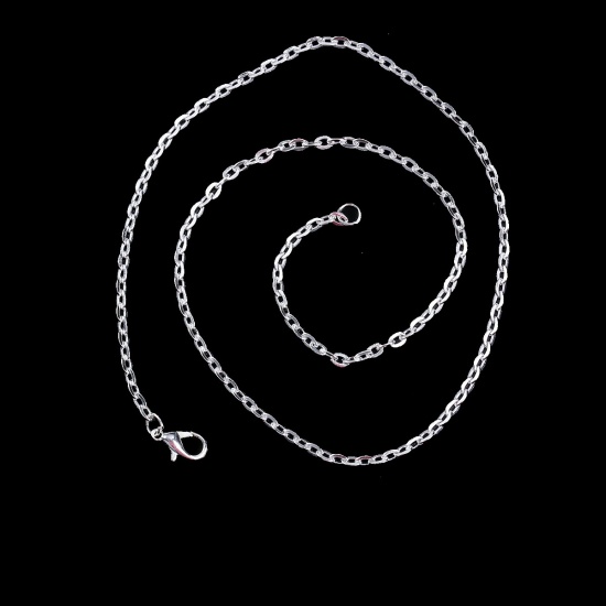 Bild von 304 Edelstahl Gliederkette Kette Halskette Silberfarbe 50cm lang, Kettengröße: 2x1.4mm, 1 Strang