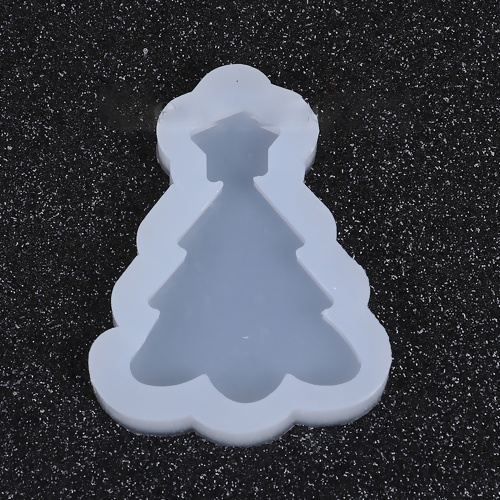 Immagine di Silicone Muffa della Resina per Gioielli Rendendo Albero di Natale Bianco 58mm x 45mm, 2 Pz