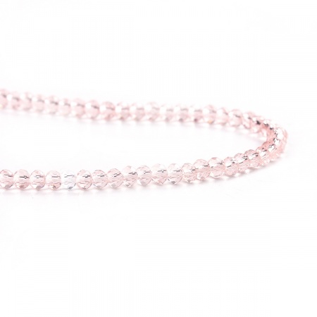 Glass Beads Round Light Pink Faceted About 3mm Dia, Hole: Approx 0.7mm, 40.6cm long, 2 Strands (Approx 195 PCs/Strand)