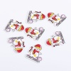 Picture of Three-ply Board Sewing Buttons Scrapbooking Two Hole Christmas Snowman White & Red 35mm(1 3/8") x 31mm(1 2/8"), 50 PCs