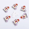 Picture of Three-ply Board Sewing Buttons Scrapbooking Two Hole Christmas Snowman White & Red 35mm(1 3/8") x 31mm(1 2/8"), 50 PCs