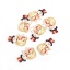 Picture of Three-ply Board Sewing Buttons Scrapbooking Two Hole Christmas Snowman White & Red 36mm(1 3/8") x 25mm(1"), 50 PCs