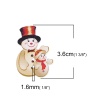 Picture of Three-ply Board Sewing Buttons Scrapbooking Two Hole Christmas Snowman White & Red 36mm(1 3/8") x 25mm(1"), 50 PCs