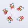 Picture of Three-ply Board Sewing Buttons Scrapbooking Two Hole Christmas Candy Cane Multicolor 35mm(1 3/8") x 27mm(1 1/8"), 50 PCs