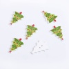 Immagine di Tre-Laminati Bottone da Cucire Scrapbook Due Fori Albero di Natale Rosso & Verde 35mm x 24mm, 50 Pz