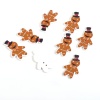 Picture of Three-ply Board Sewing Buttons Scrapbooking Two Hole Christmas Ginger Bread Man Brown 35mm(1 3/8") x 21mm( 7/8"), 50 PCs