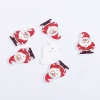 Immagine di Tre-Laminati Bottone da Cucire Scrapbook Due Fori Babbo Natale Bianco & Rosso 35mm x 25mm, 50 Pz
