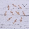 Immagine di Lega di Zinco Musica Charms Nota Musicale Oro Placcato Bianco Trasparente Strass Smalto 22mm x 10mm , 20 Pz