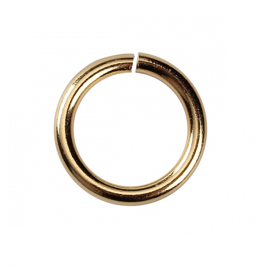 Picture of Stainless Steel Open Jump Rings Findings Round Gold Plated 15mm( 5/8") Dia., 5 PCs