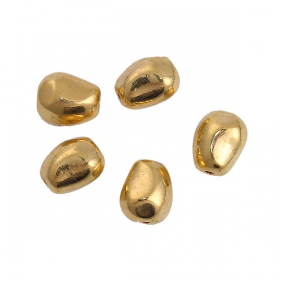 Picture of Zinc Based Alloy Spacer Beads Irregular Gold Plated 11mm x 10mm, Hole: Approx 1.6mm, 30 PCs