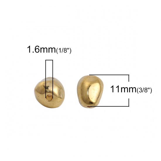 Picture of Zinc Based Alloy Spacer Beads Irregular Gold Plated 11mm x 10mm, Hole: Approx 1.6mm, 30 PCs