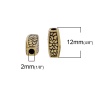 Picture of Zinc Based Alloy Spacer Beads Rectangle Gold Tone Antique Gold 12mm x 5mm, Hole: Approx 2mm, 50 PCs