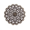Picture of Zinc Based Alloy Embellishments Flower Antique Bronze Filigree Carved 43mm(1 6/8") x 43mm(1 6/8"), 30 PCs