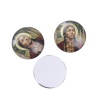 Picture of Glass Dome Seals Cabochon Round Flatback Multicolor Woman Pattern 25mm(1") Dia, 30 PCs