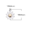 Picture of Zinc Based Alloy Charms Gold Plated Silver Tone Two Tone Daisy Flower 18mm x 15mm, 5 PCs