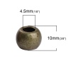Picture of Zinc Based Alloy European Style Large Hole Charm Beads Round Antique Bronze About 10mm Dia, Hole: Approx 4.5mm, 50 PCs