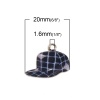 Picture of Zinc Based Alloy Charms Hat Gold Plated Black Grid Checker Enamel 20mm( 6/8") x 16mm( 5/8"), 10 PCs