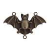 Bild von Zinklegierung Verbinder Halloween Fledermaus Bronzefarbe 48mm x 30mm, 10 Stück