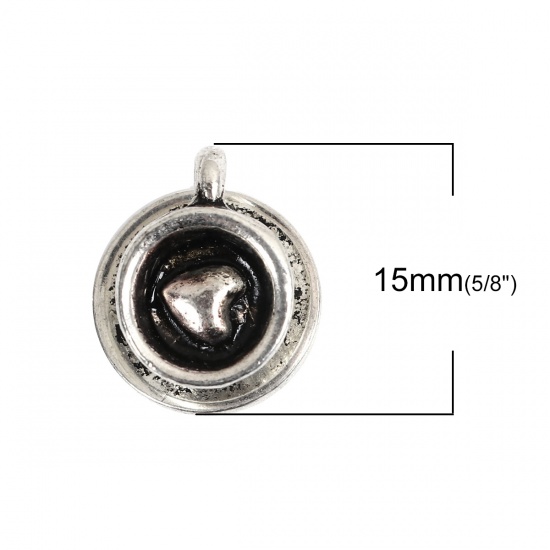 Picture of Zinc Based Alloy Charms Cup Antique Silver Color 15mm( 5/8") x 13mm( 4/8"), 10 PCs