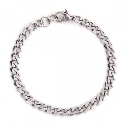 304 Нержавеющая Сталь Браслеты Серебряный Тон 1 ШТ