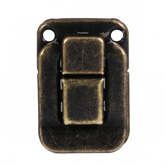 合金 スーツケースロック パッチン錠　長方形 銅古美 39mm x 27mm、 20 セット の画像