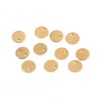 Picture of Stainless Steel Charms Round Gold Plated Blank Stamping Tags 8mm( 3/8") Dia, 10 PCs