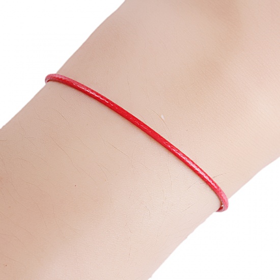 Picture of Wax Cord Braiding Bracelets Red 19.5cm(7 5/8") long, 20 PCs