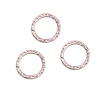 Picture of Brass Hammered Charms Circle Ring Rose Gold 11mm( 3/8") Dia, 5 PCs