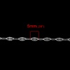 Image de Colliers en 304 Acier Inoxydable Chaîne Maille Carambole Argent Mat 50cm Long, Taille de chaîne: 5x2.3mm, 1 Pièce